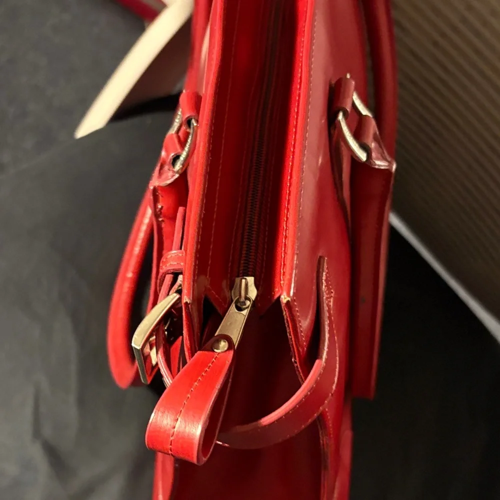 CBK Franklin Covey Deep Red Leather Tote - Picture 7 of 13